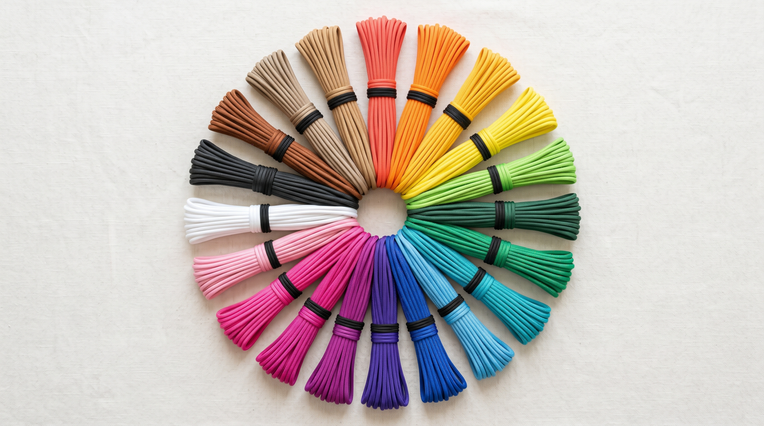 Paracord renk çemberi — 100+ renk seçeneği, paracordy paracord ipler